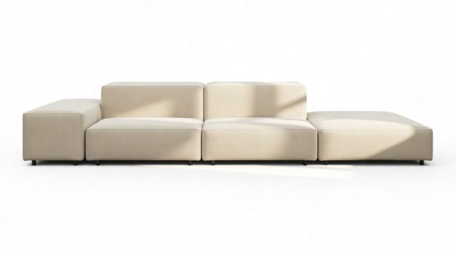 The Extrasoft – Eggshell Vegan Suede, Open End Sofa (Right)