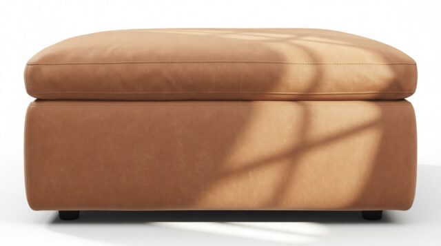 The Ciel – Tan Vegan Leather, Ottoman