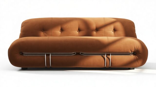 The Soriana – Burnt Orange Vegan Suede, Two Seater Sofa