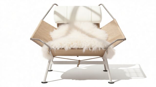 The Halyard – Ivory Premium Leather, Lounge Chair