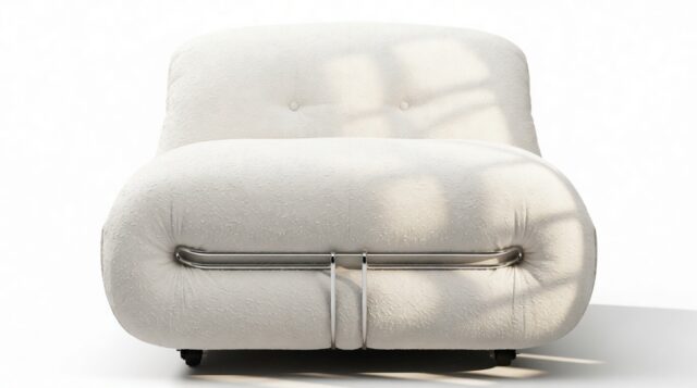 The Soriana – White Boucle, Deep Lounge Chair