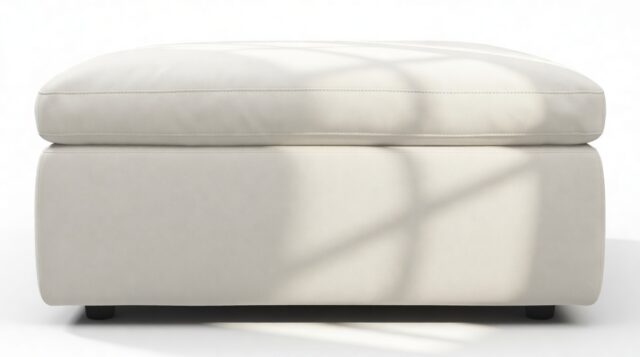 The Ciel – Oatmeal Brushed Weave, Ottoman