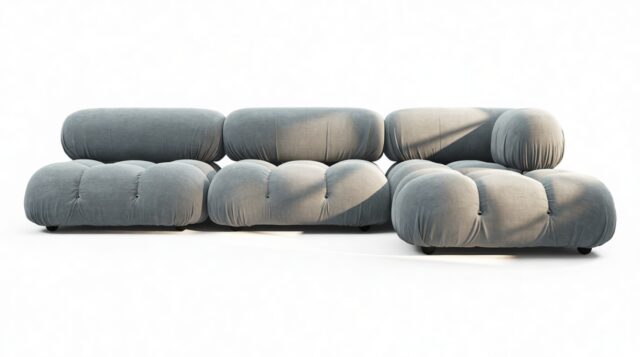 The Bellini – Cerulean Chenille, Sectional (Right Chaise)
