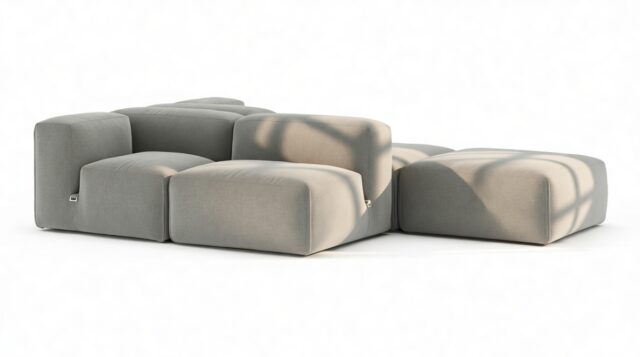 The Le Mura – Soft Gray Brushed Weave, Dual Aspect (Right)