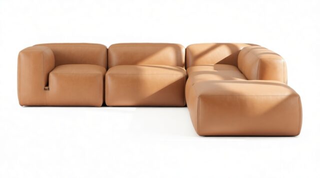 The Le Mura – Tan Vegan Leather, Right Corner