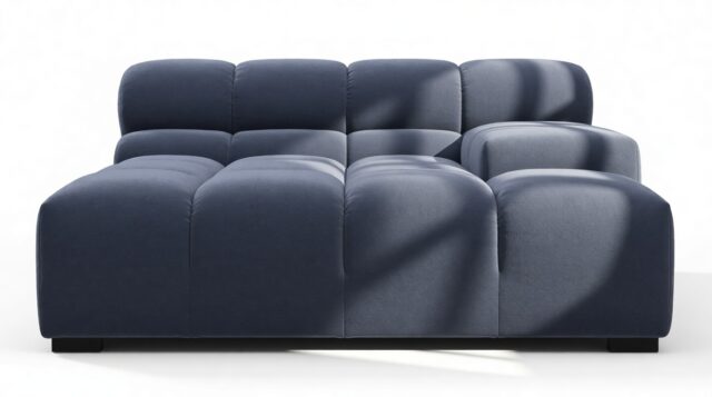 The Tufty – Royal Blue Wool, Deep Large Armrest (Right)