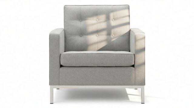 The Florence – Light Gray Wool, Lounge Chair