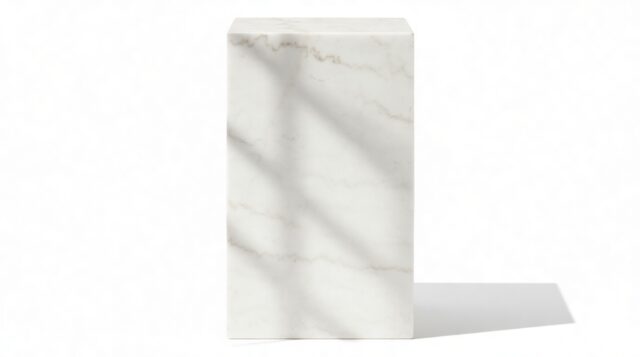 The Plinth – White Marble, Side Table