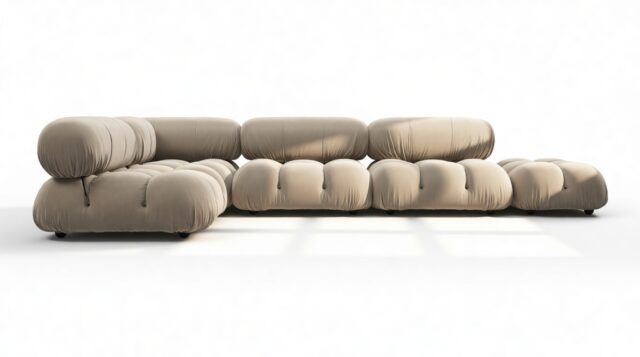 The Bellini – Greige Velvet, Sectional (Left Corner)
