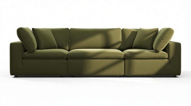 The Ciel – Spruce Luxe Velvet, Three Seater