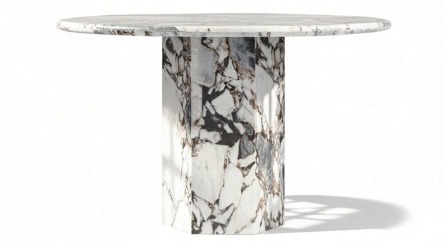 The Saga – Modellato Marble, 47in Round Dining Table