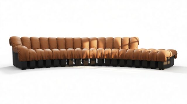 The DS 600 – Vintage Tan and Black Vegan Leather, Sectional, Combination 1, Left Arm