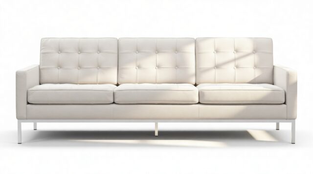 The Florence – Snow White Wool, Three Seater