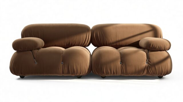 The Bellini – Mocha Velvet, Two Seater Sofa
