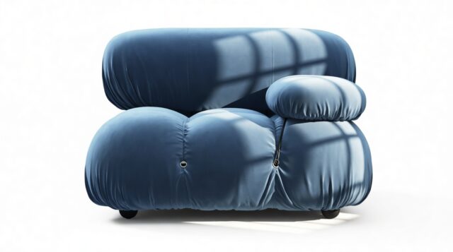 The Bellini – Aegean Blue Velvet, Right Arm