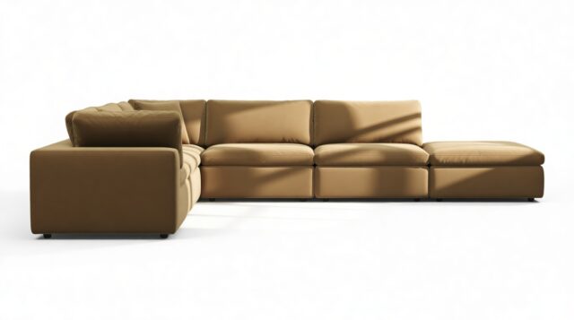 The Ciel – Old Gold Velvet, Sectional (Left Corner)
