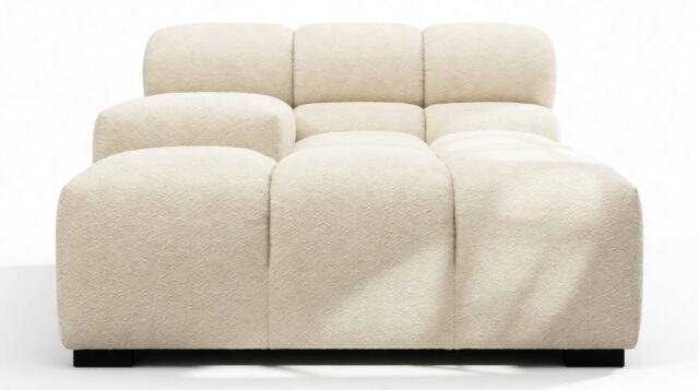 The Tufty – Eggshell Boucle, Deep Armrest (Left)