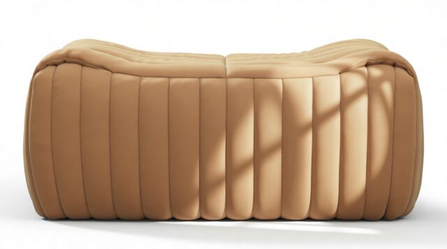 The Sandra – Camel Premium Leather, Ottoman