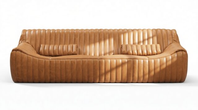 The Sandra – Distressed Brown Premium Leather, Three Seater Sofa