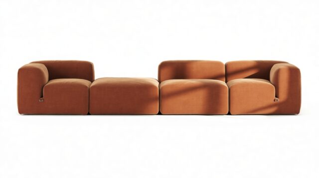 The Le Mura – Rust Chenille, Four Seater (Left)