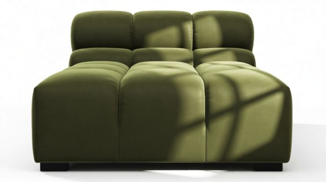The Tufty – Thyme Luxe Velvet, Armless Chaise