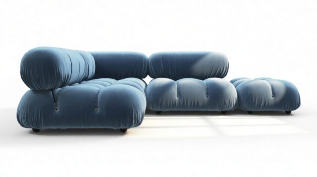 The Bellini – Aegean Blue Velvet, Sectional (Small Left Corner)