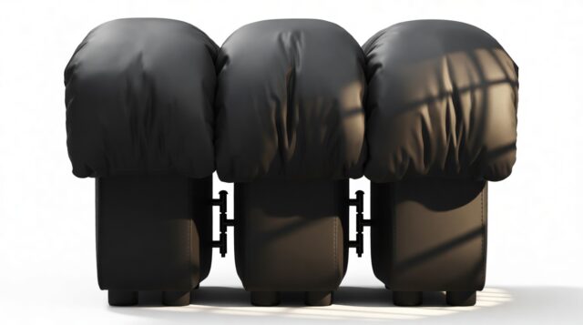 The DS 600 – Black Vegan Leather, Ottoman