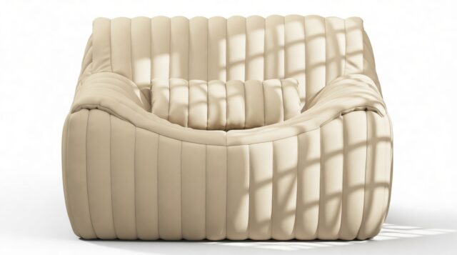 The Sandra – Alabaster Vegan Leather, Lounge Chair