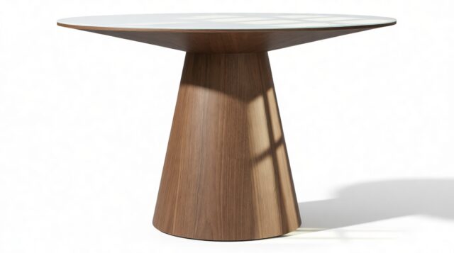 The Cellier – White and Walnut, 47in Round