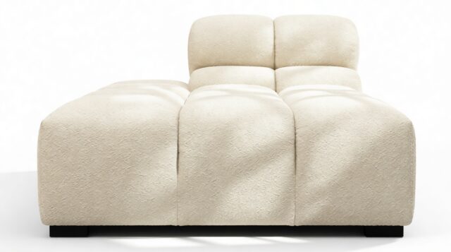 The Tufty – Eggshell Boucle, Armless Chaise (Left)