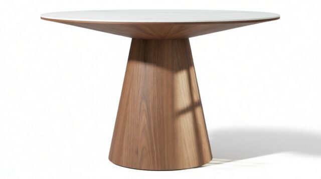 The Cellier – Marble-Look Ceramic Tabletop, 47in Round