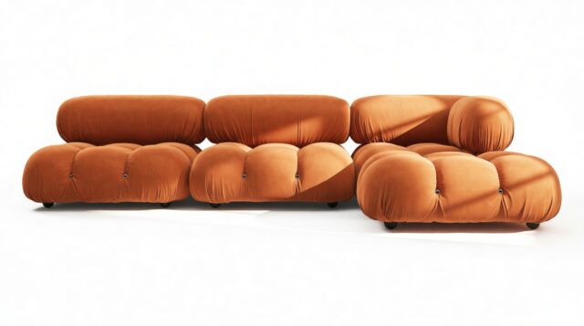 The Bellini – Apricot Velvet, Sectional (Right Chaise)