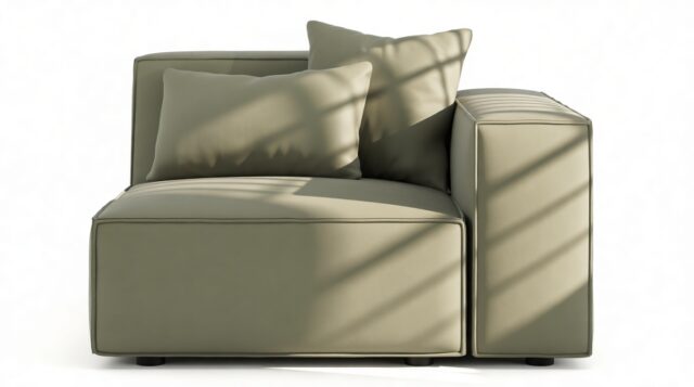 The Arlesia – Sage Vegan Suede, Right Arm Module