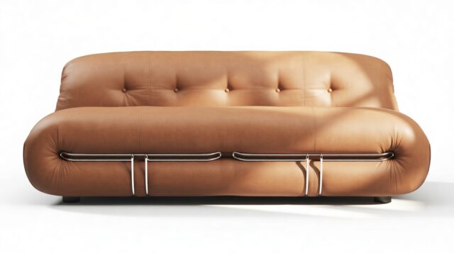 The Soriana – Chestnut Vegan Leather, Two Seater Sofa