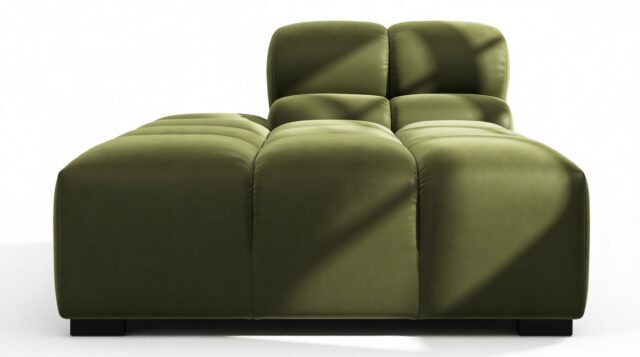 The Tufty – Thyme Luxe Velvet, Armless Chaise (Left)