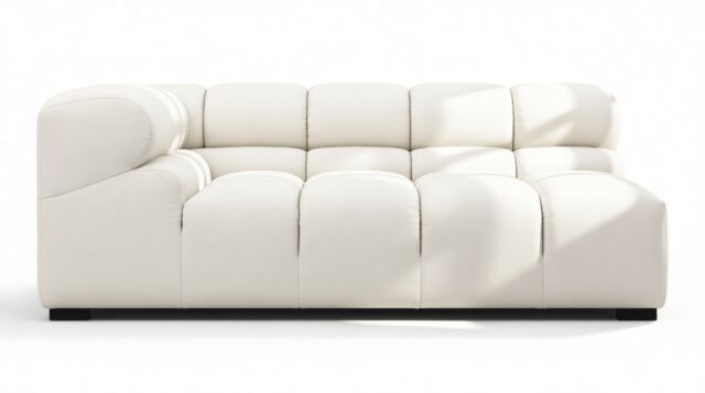 The Tufty Outdoor – Soft White Performance Weave (Outdoor), Extra Large Corner (Left)