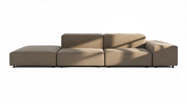 The Extrasoft – Coffee Brushed Weave, Open End Sofa (Left)