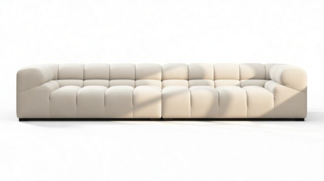 The Tufty – Oatmeal Brushed Weave, Extra Large Sofa – Sectional