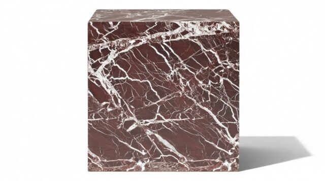 The Plinth – Rosso Levanto Marble, Short Side Table