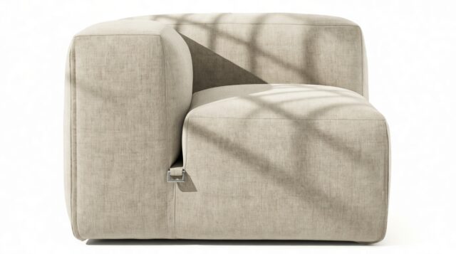 The Le Mura – Beige Gray Chenille, Left Arm