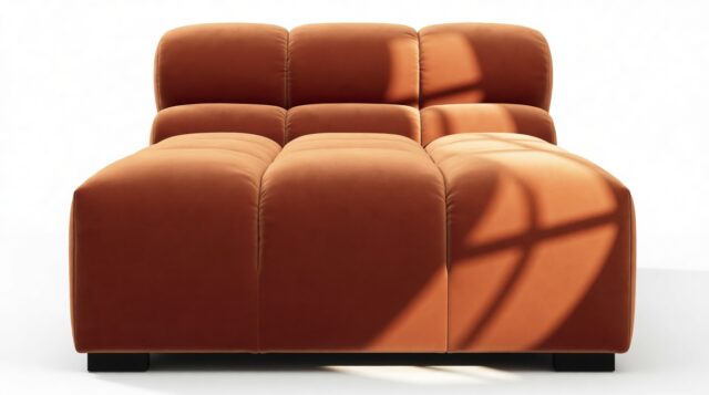 The Tufty – Spice Velvet, Armless Chaise