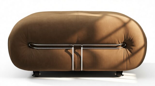 The Soriana – Brown Vegan Suede, Ottoman