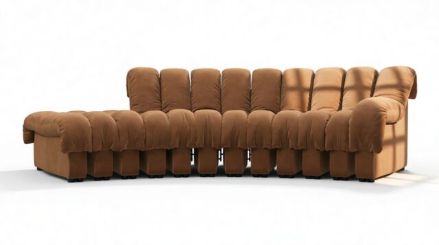 The DS 600 – Brown Vegan Suede, Small Open End Sofa, Left