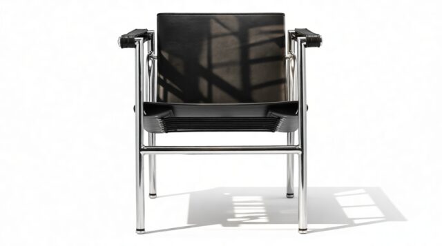 The Corbusier Armchair – Midnight Black Premium Leather