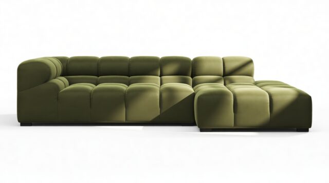 The Tufty – Thyme Luxe Velvet, Small L (Right) – Sectional