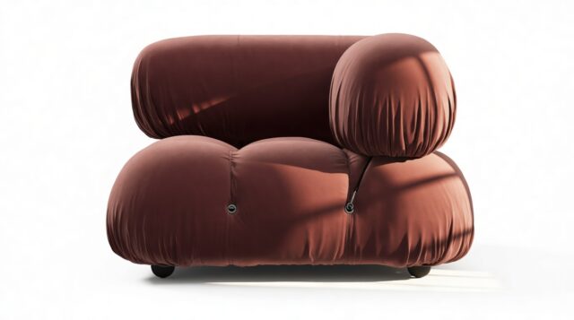 The Bellini – Maroon Velvet, Right Corner