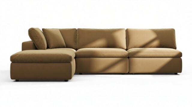 The Ciel – Old Gold Velvet, Sectional (Left Chaise)
