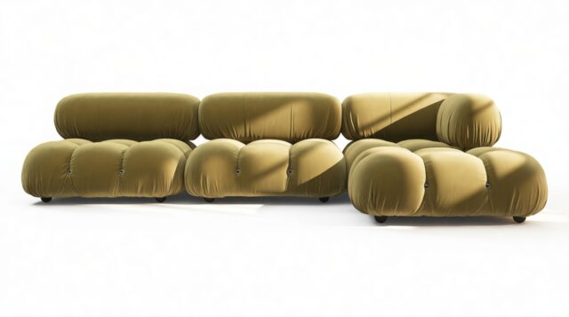 The Bellini – Olive Gold Velvet, Sectional (Right Chaise)