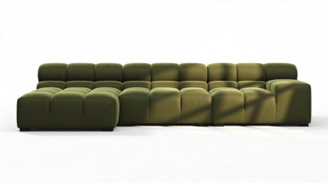 The Tufty – Thyme Luxe Velvet, Small Chaise (Left) – Sectional