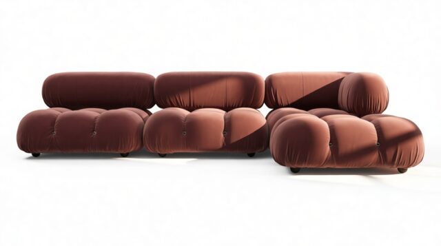 The Bellini – Maroon Velvet, Sectional (Right Chaise)